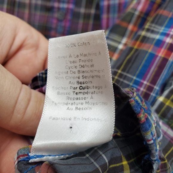 TALBOTS Plaid Button Down Chambray Cuff Size 10 - EUC! - Picture 10 of 11
